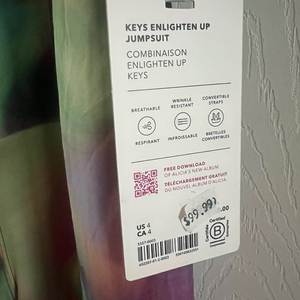Athleta x ALICIA KEYS Enlighten Up Jumpsuit Size 4 | Abstract Multi - Picture 4 of 6